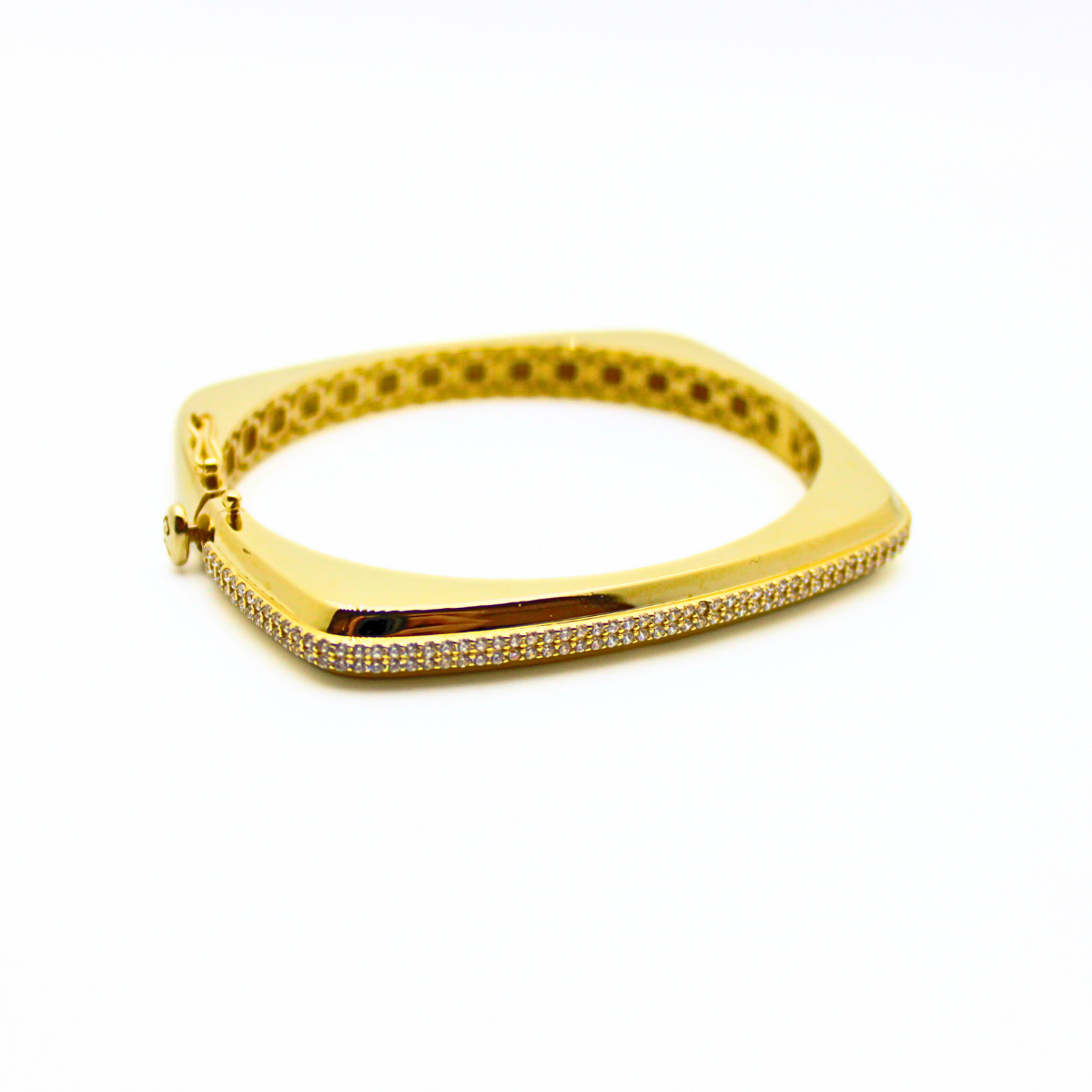 Taşlı Altın Kelepçe Bileklik