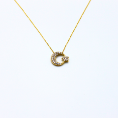 Taşlı Ay Yıldız Kolye