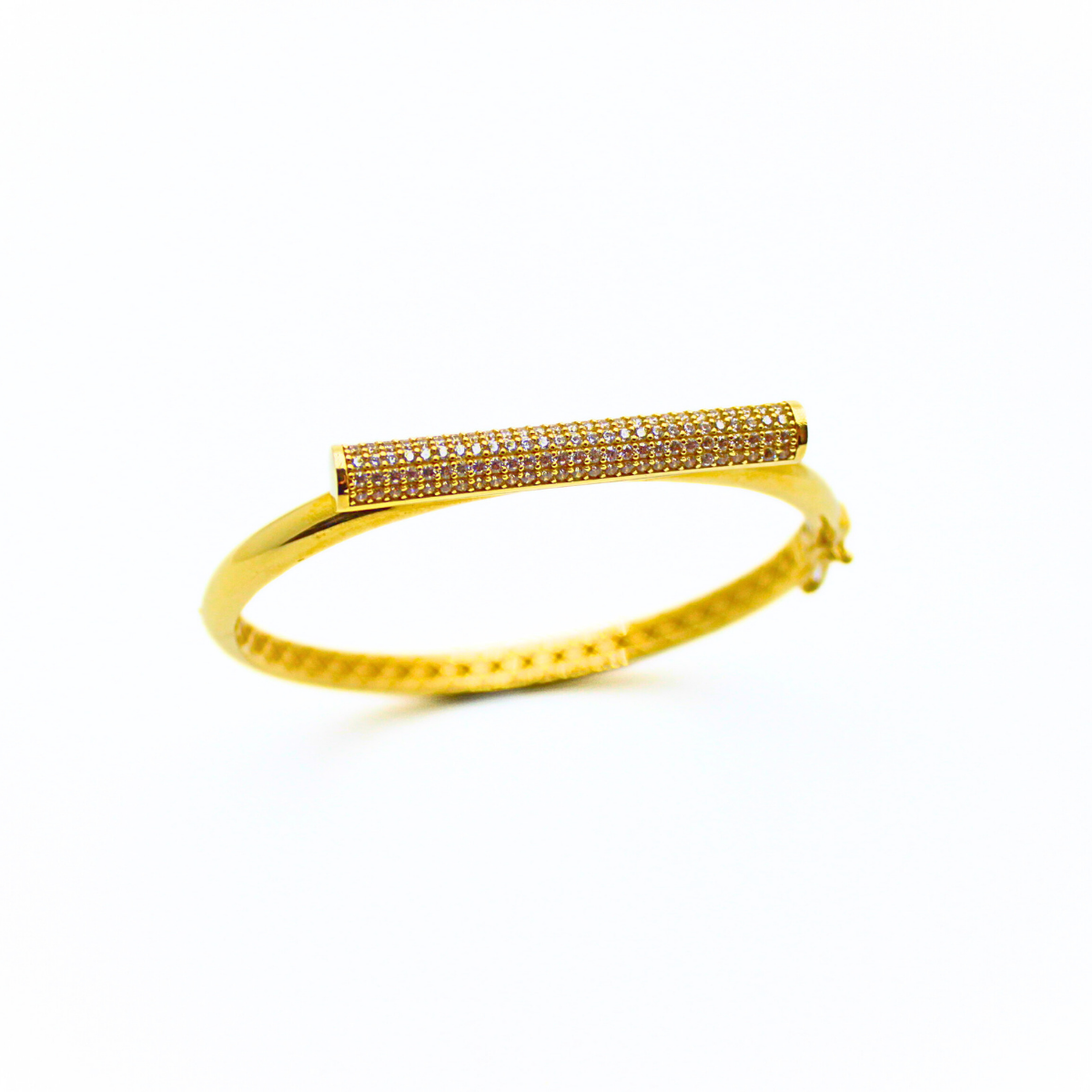Taşlı Altın Kelepçe Bileklik