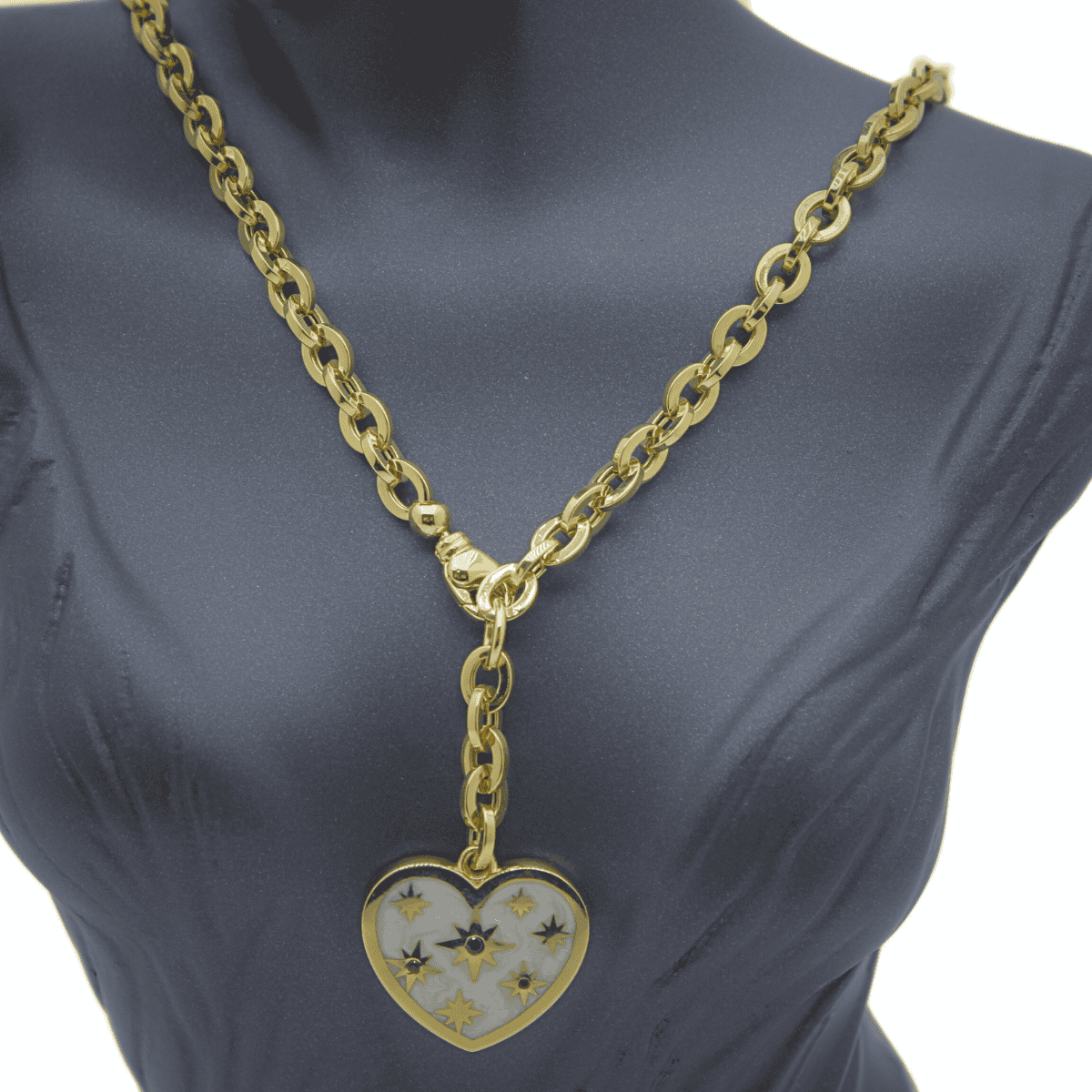 Kalpli Taşlı Altın Kolye