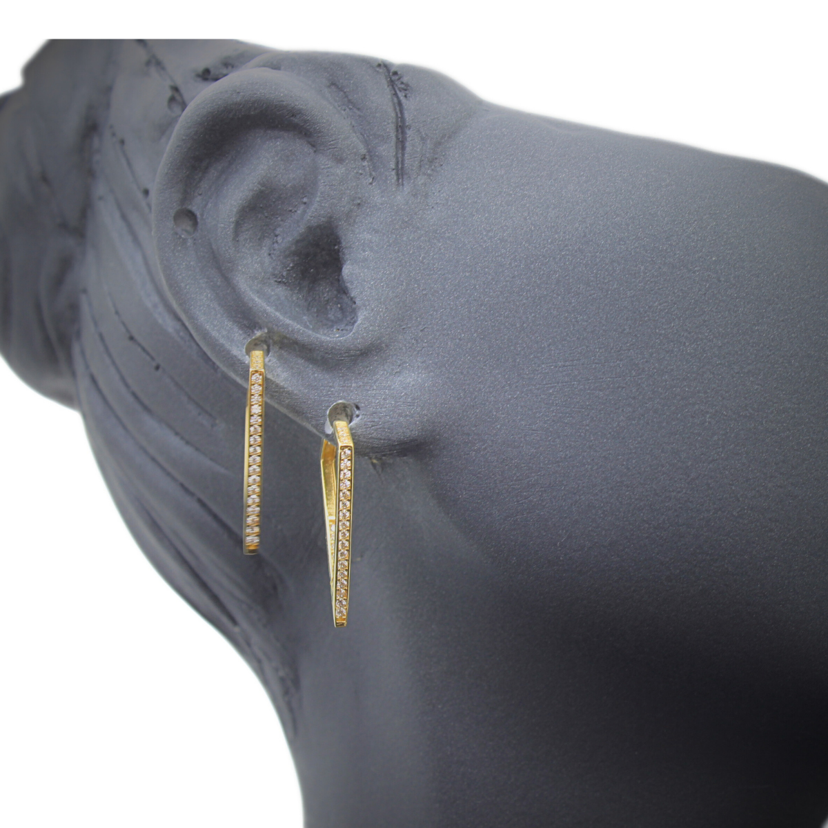 Taşlı Üçgen Küpe