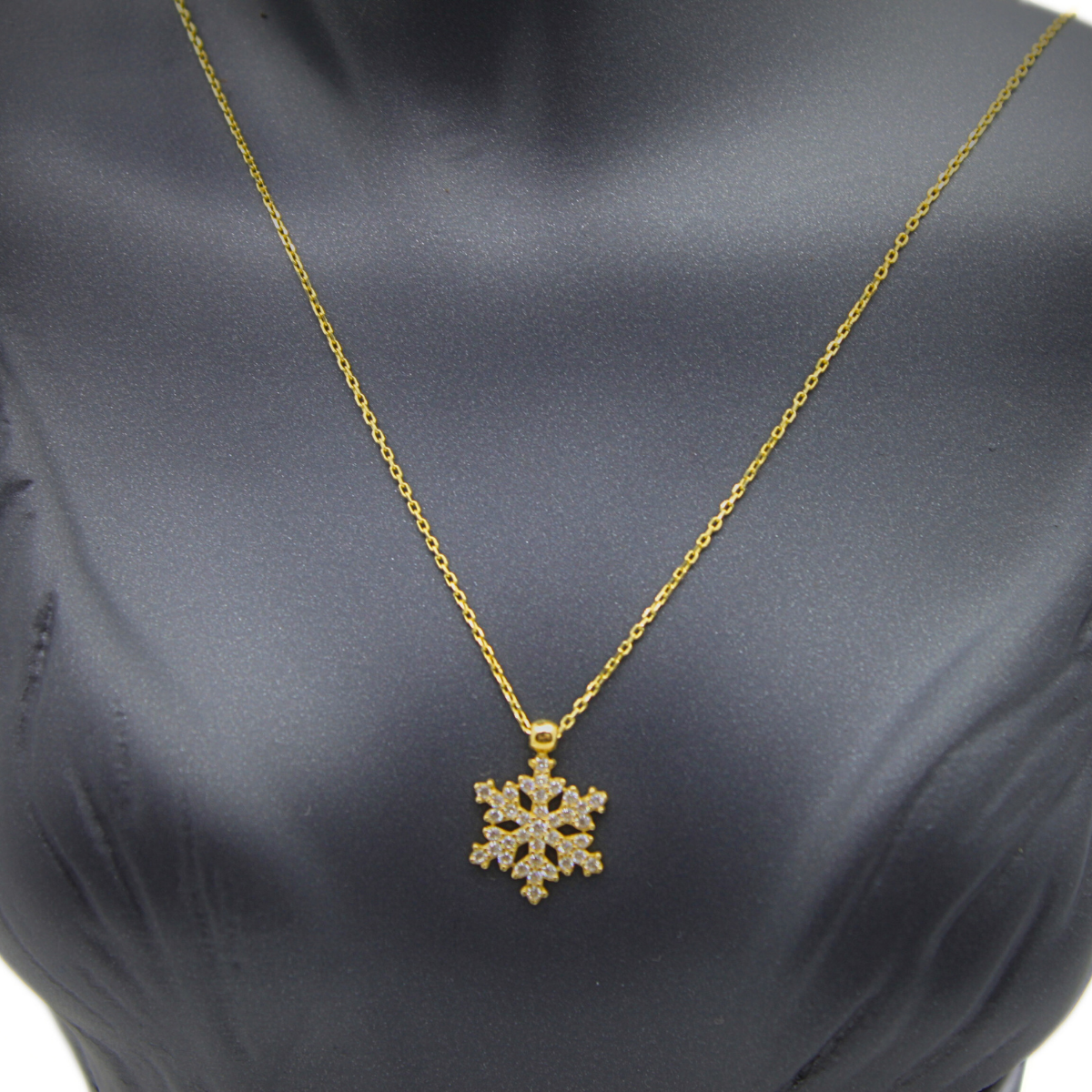 Taşlı Kar Tanesi Kolye