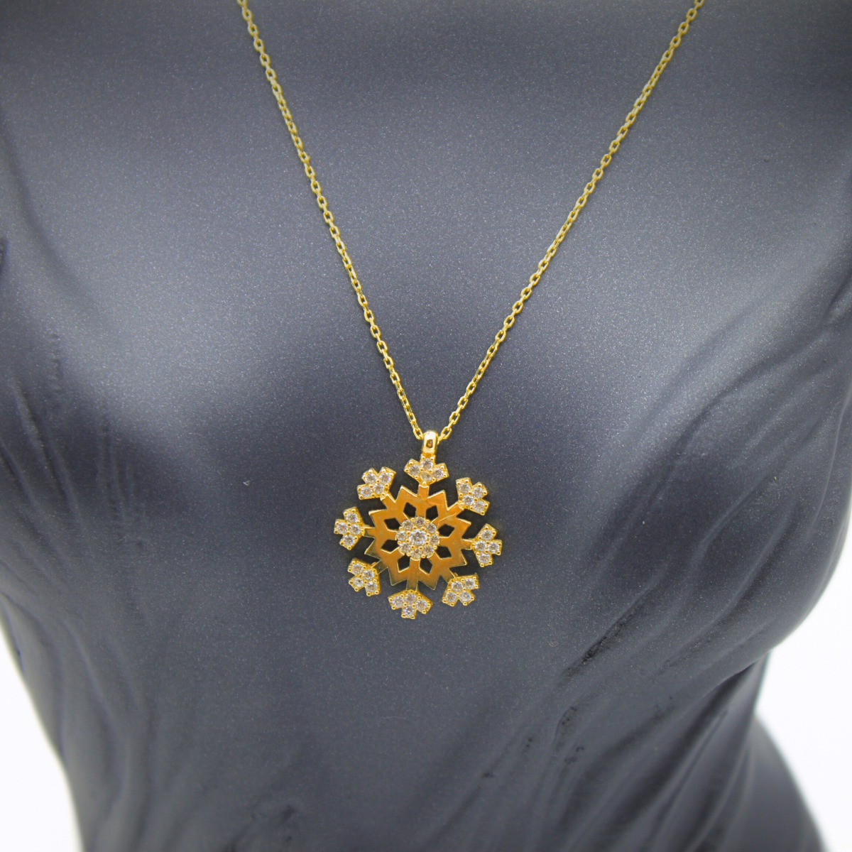 Taşlı Kar Tanesi Kolye