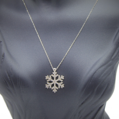 Taşlı Kar Tanesi Kolye
