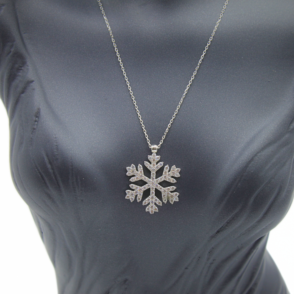 Taşlı Kar Tanesi Kolye
