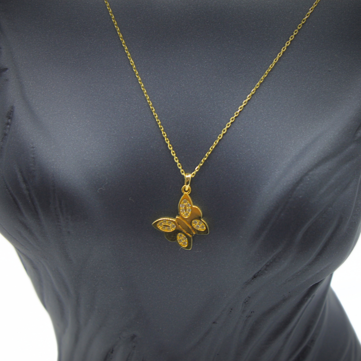 Taşlı Kelebek Kolye