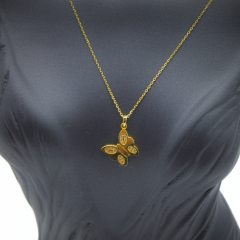 Taşlı Kelebek Kolye