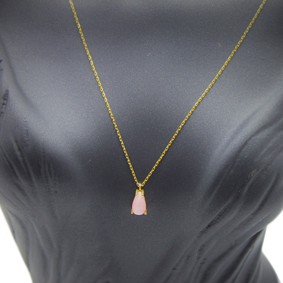 Pembe Damla Taşlı Kolye