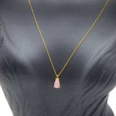 Pembe Damla Taşlı Kolye