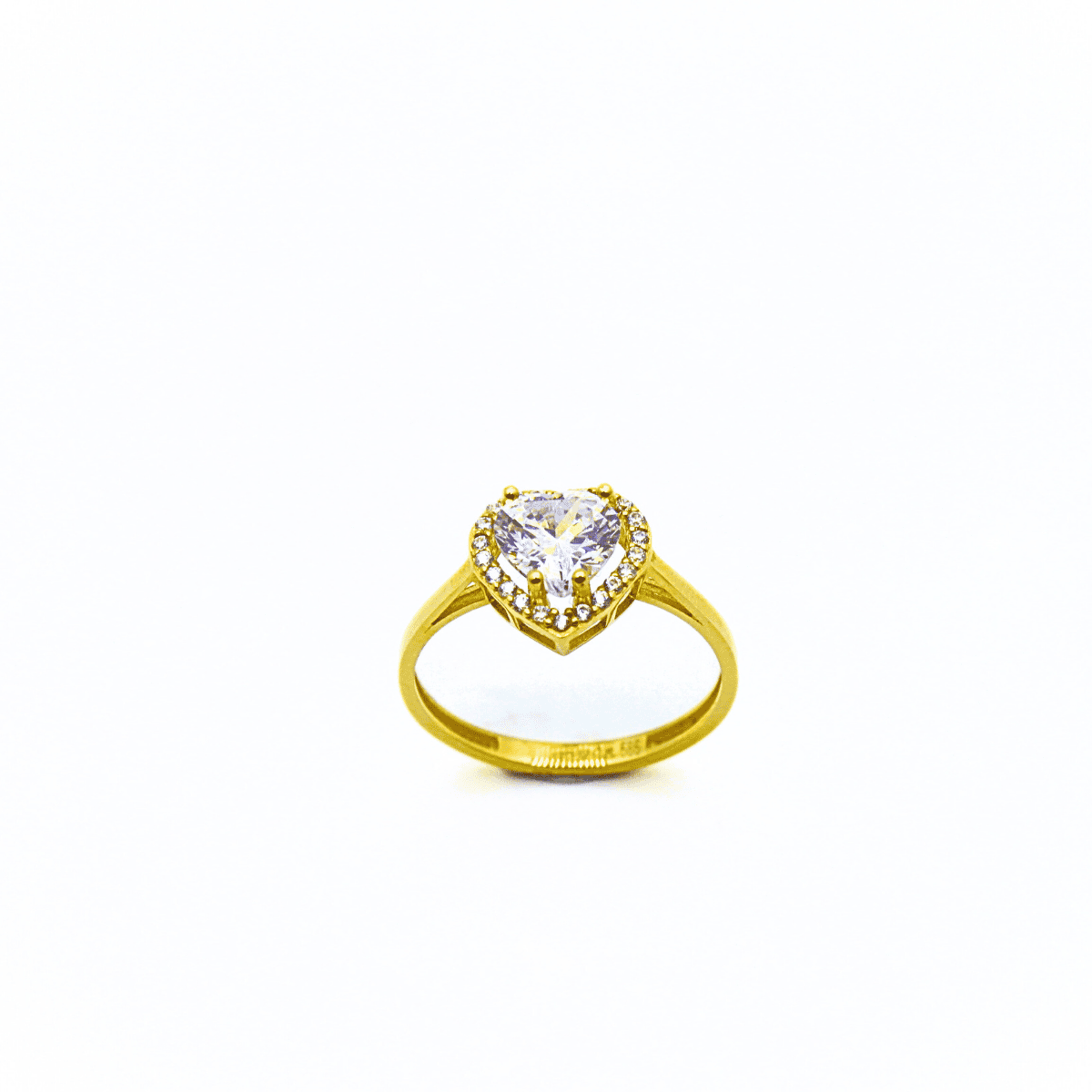 Sarı Kalp Kesim Tektaş Yüzük