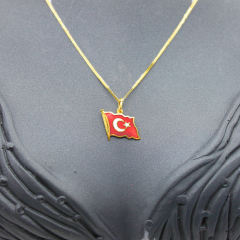 Türk Bayraklı Kolye Ucu