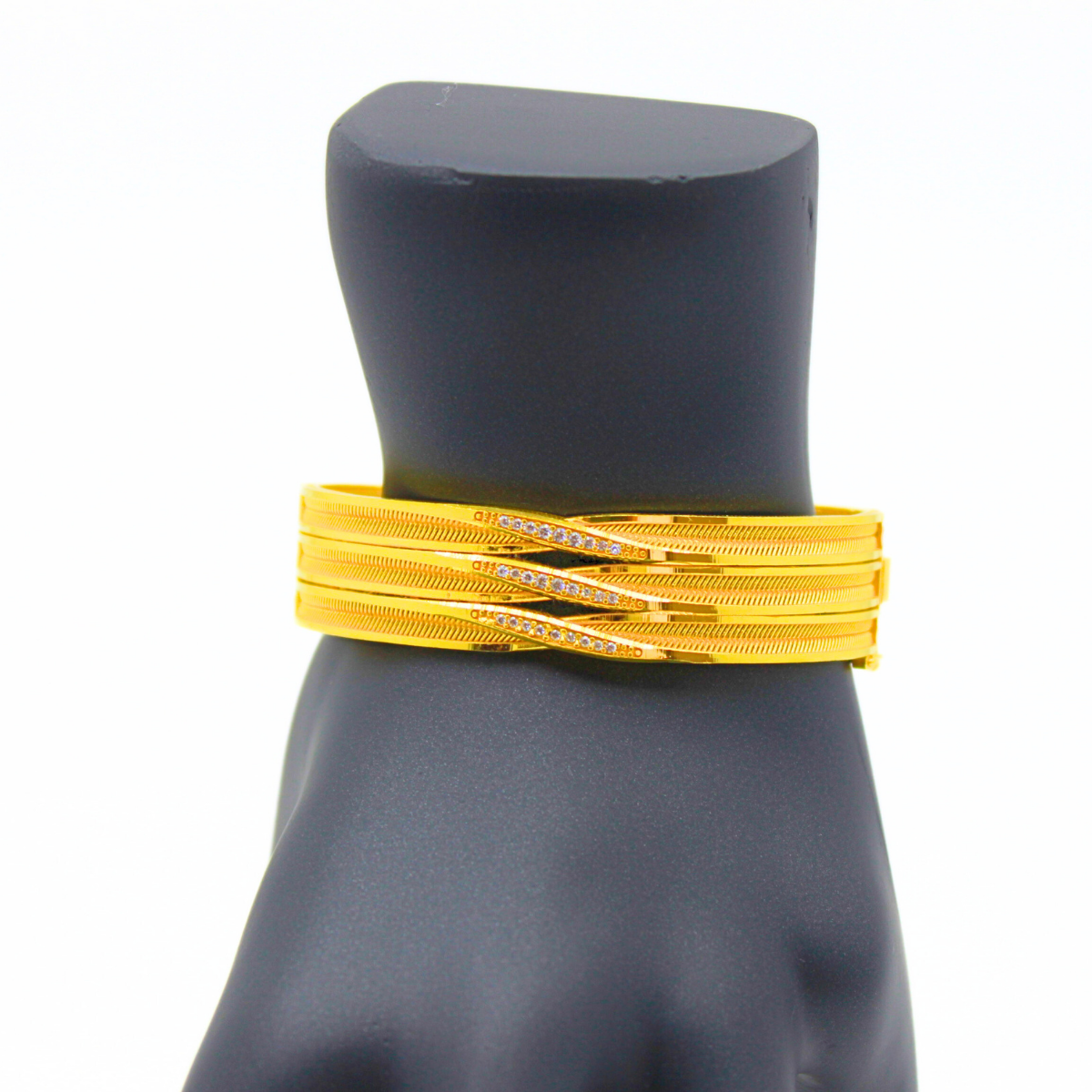 22 Ayar Taşlı Kaburga Kelepçe Bileklik