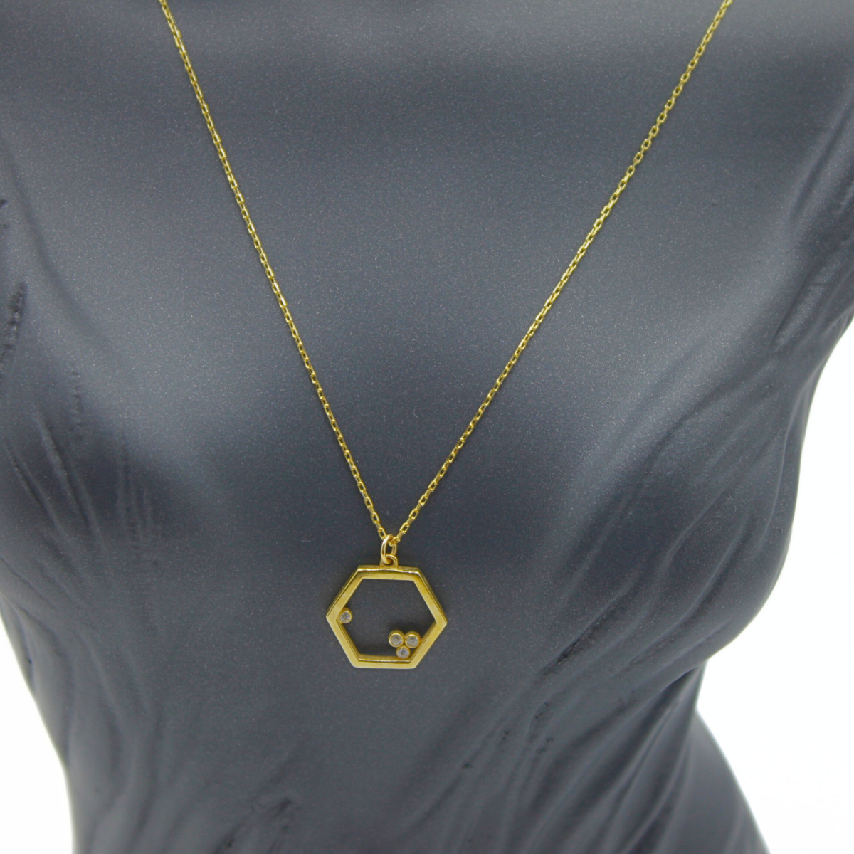 Taşlı İnce Altın Kolye