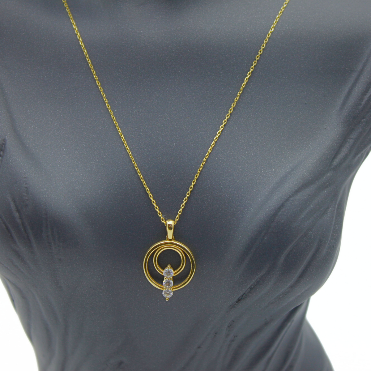 Taşlı İnce Altın Kolye