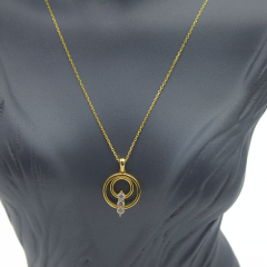 Taşlı İnce Altın Kolye